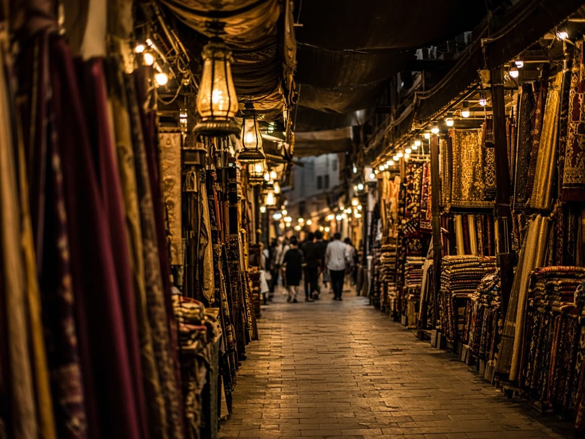 A covered market lane in Deira, the neighbourhood of the UKTVUAE shop