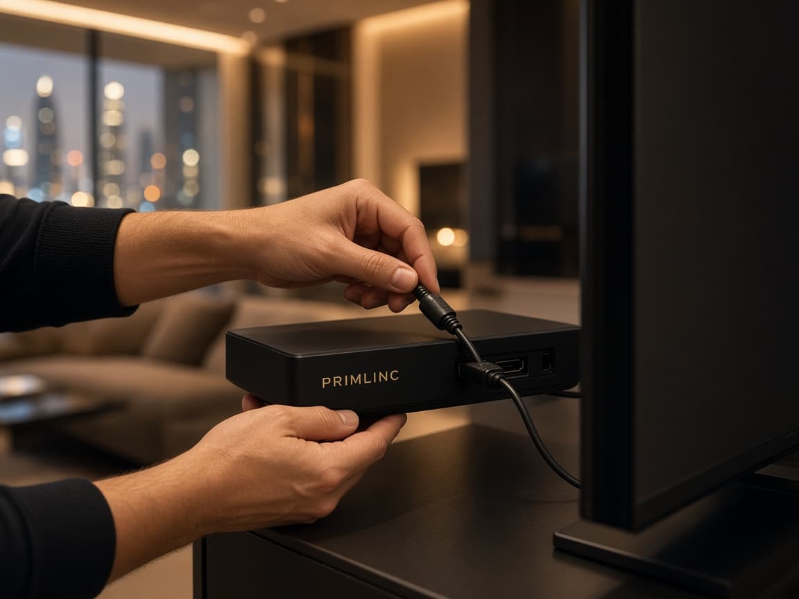 Connecting a Primlinc box beside a television