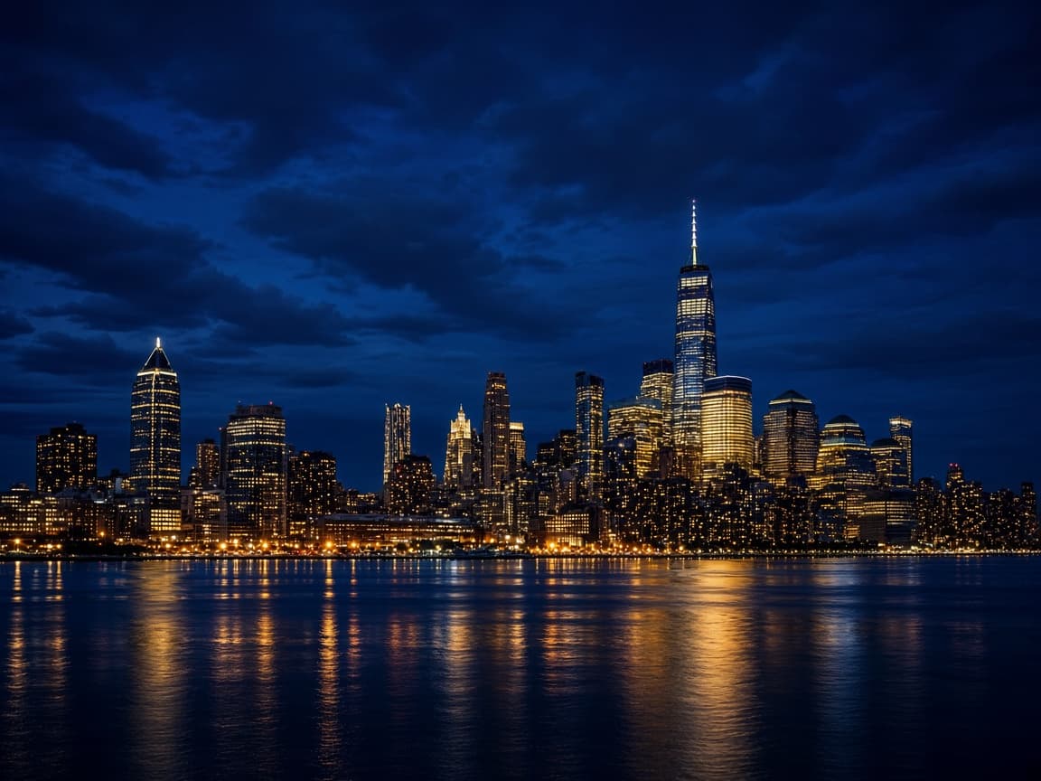 A night city skyline used as the picture for the United States and Canada